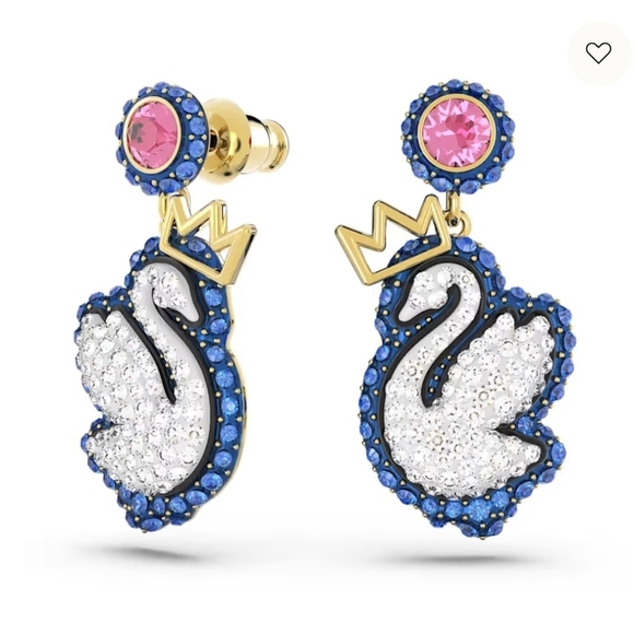 🔹️SWAROVSKI 🔹️- blue Swan Drop gold tone plated Earrings SOLD OUT ONLINE!!! - Picture 5 of 5